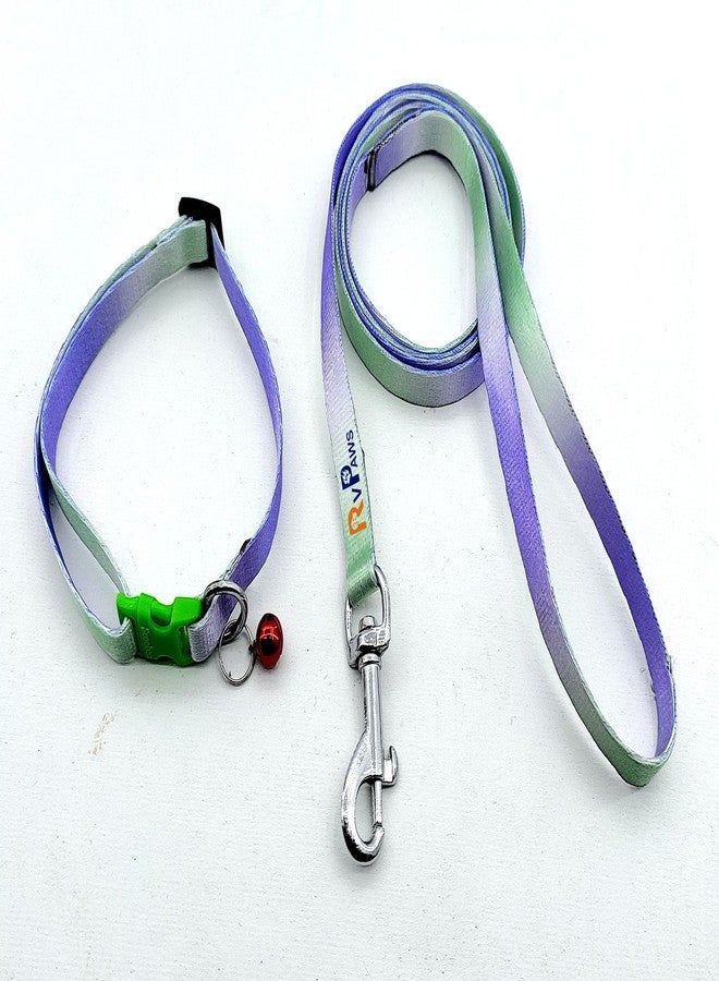 Pups&Pets طقم طوق ومقود للكلاب من Pups&Pets بألوان قوس قزح، طوق نايلون قابل للتعديل مع مقود للكلاب الصغيرة، طقم طوق سريع الفتح وجيد التهوية للجراء والكلاب والقطط 10 مم (عبوة من قطعة واحدة) - Image 3